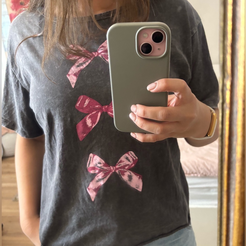 washed grey bow top